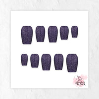 Witching Hour dark glitter press-on nails