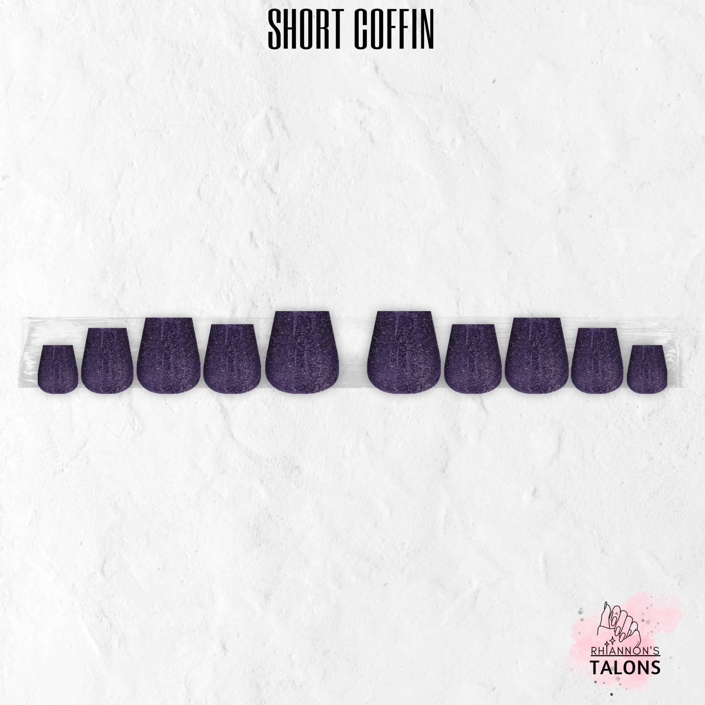 Witching Hour dark glitter press-on nails
