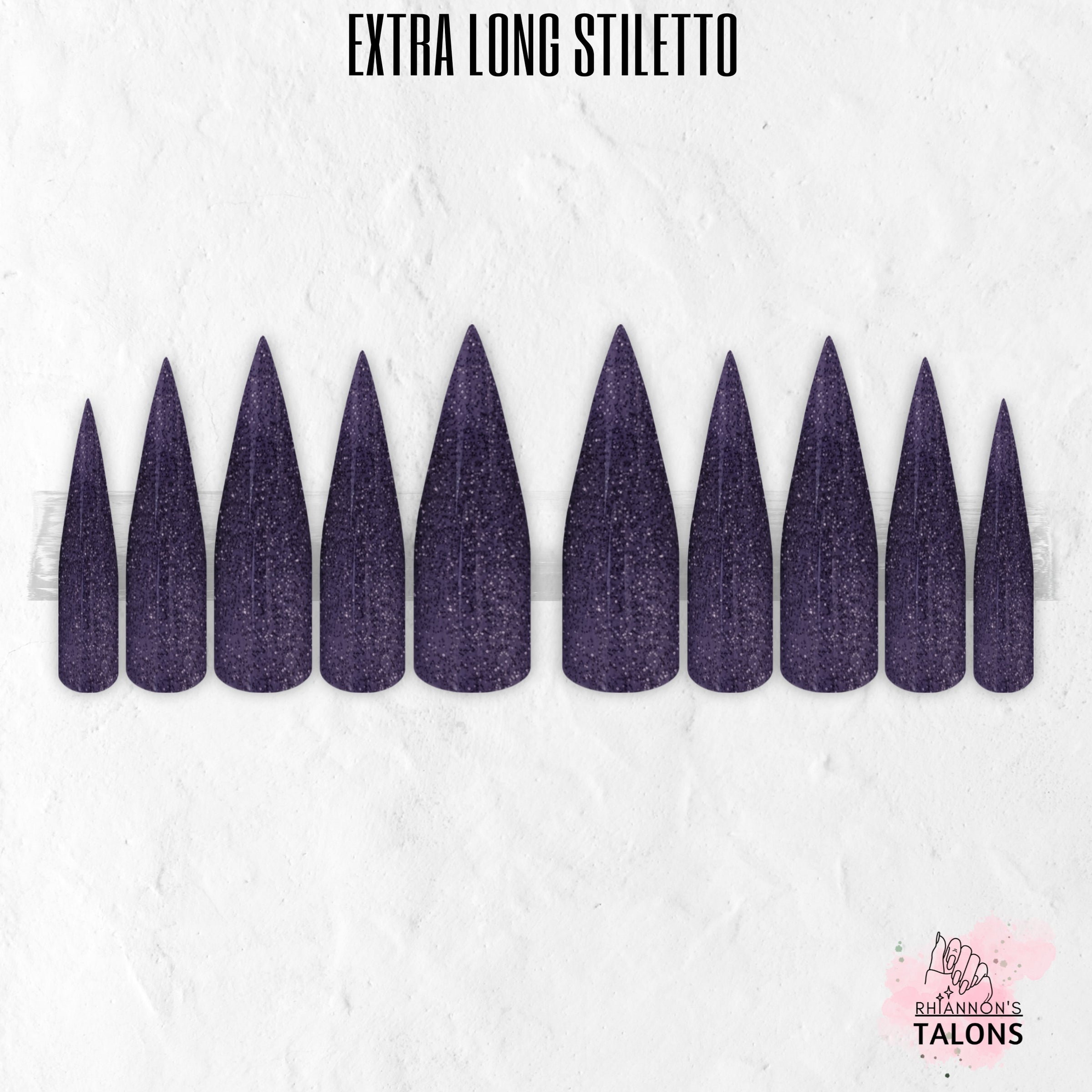 Witching Hour dark glitter press-on nails