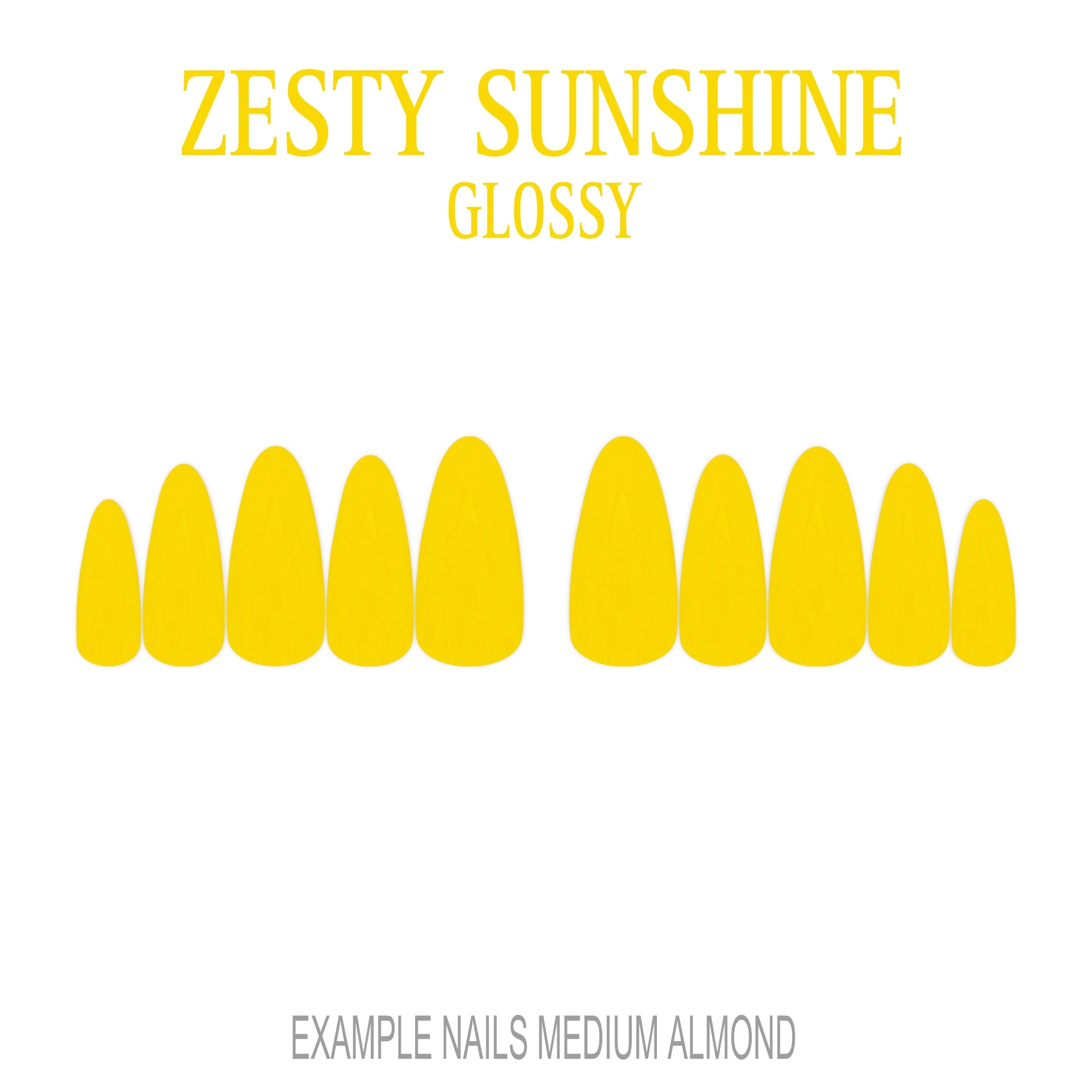 Zesty Sunshine yellow press-on nails