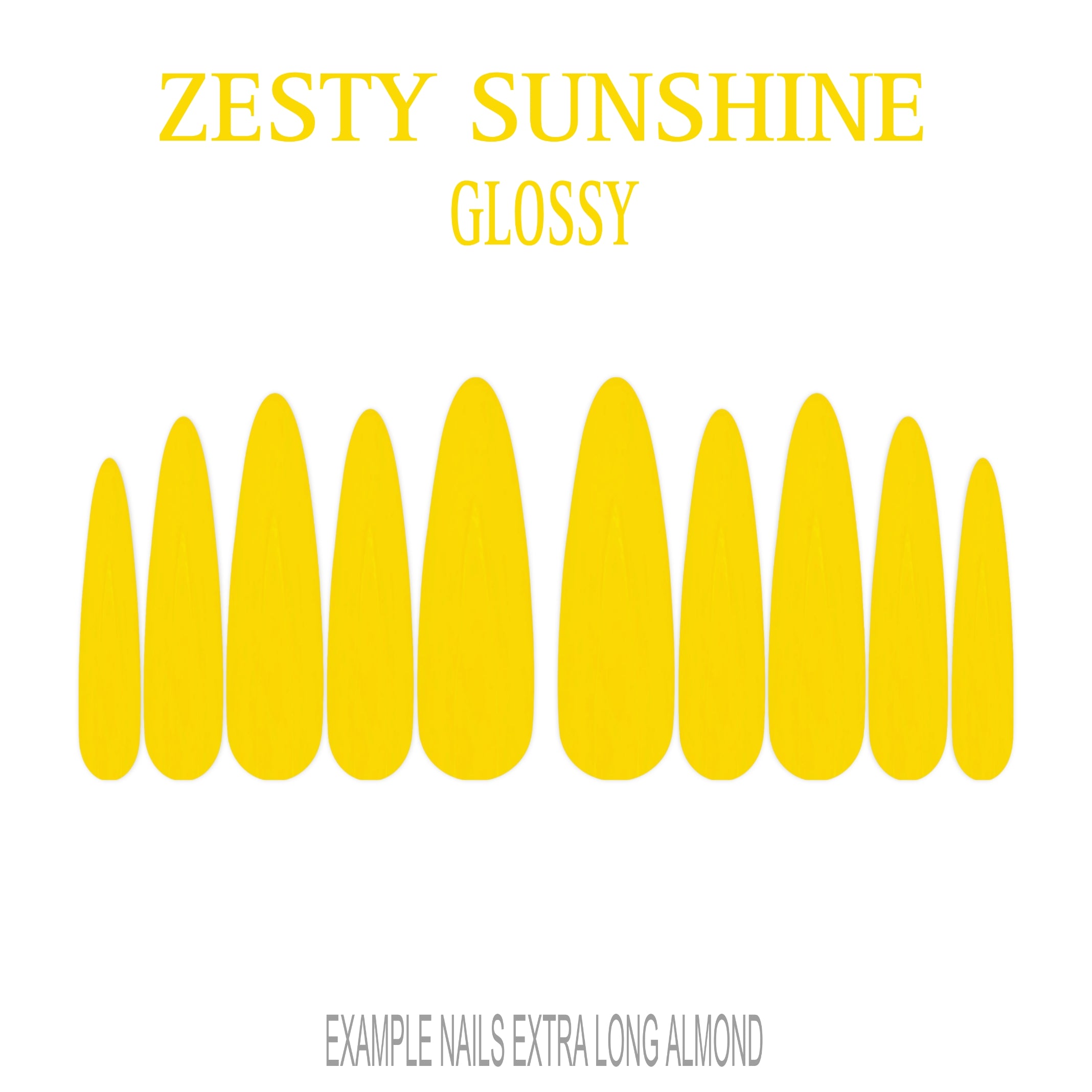 Zesty Sunshine yellow press-on nails
