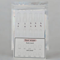 Almond press-on nail sizing kit sample tips