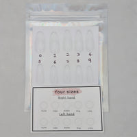 Extra long square press-on nail sizing kit sample tips
