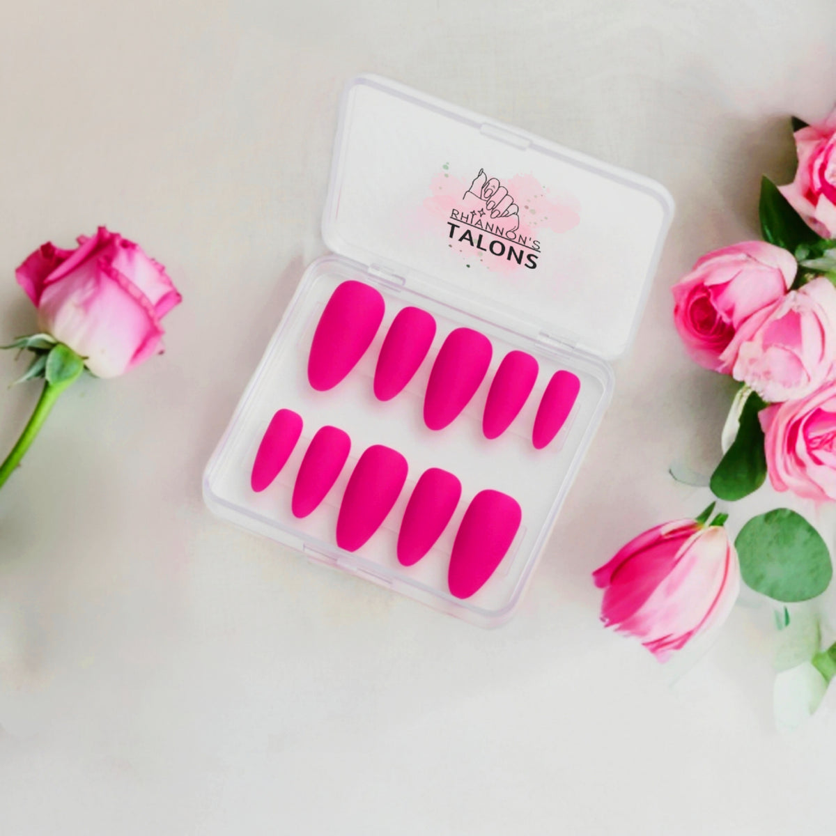 Flamingo Flash hot pink press-on nails