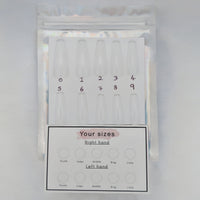 Long square press-on nail sizing kit sample tips