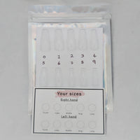 Medium square press-on nail sizing kit sample tips