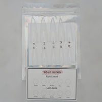 Oval press-on nail sizing kit sample tips