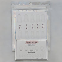 Short square press-on nail sizing kit sample tips
